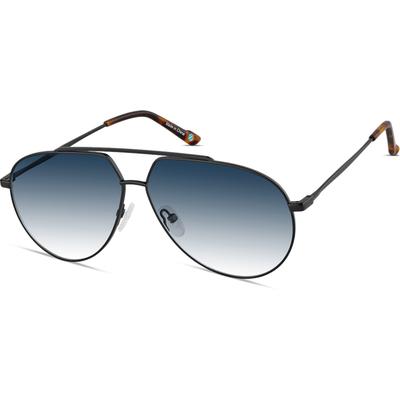 Zenni Aviator Rx Sunglasses Black Stainless Steel Full Rim Frame