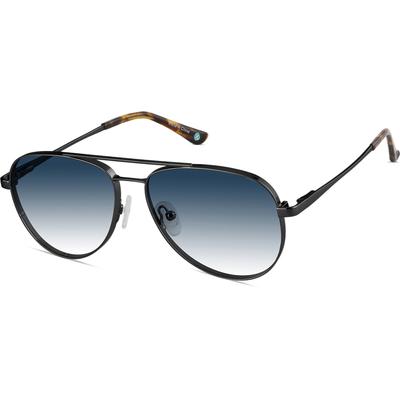Zenni Aviator Rx Sunglasses Black Stainless Steel Full Rim Frame