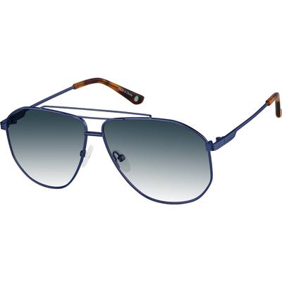 Zenni Vintage Aviator Rx Sunglasses Blue Stainless Steel Full Rim Frame