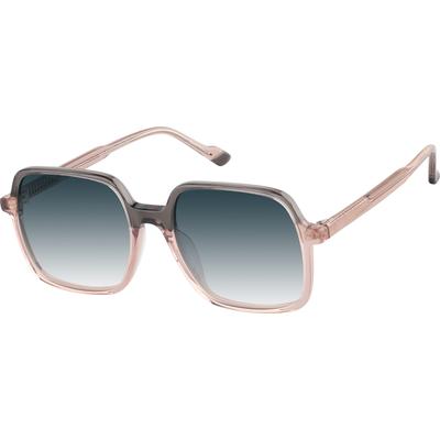 Zenni Women's Square Rx Sunglasses Gray Bio-Based Full Rim Frame