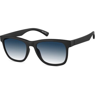 Zenni Square Rx Sunglasses Black Plastic Full Rim Frame