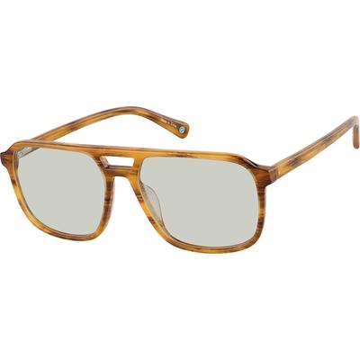 Zenni Men's Aviator Rx Sunglasses Yellow Tortoiseshell Plastic Full Rim Frame