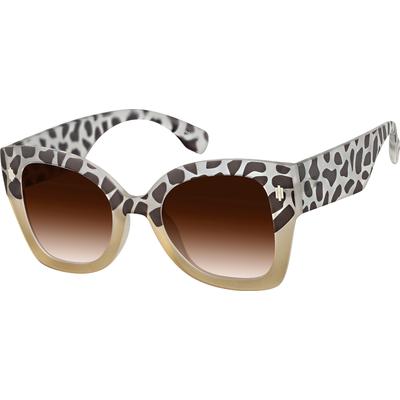 Zenni Women's Cat-Eye Rx Sunglasses Pattern Plastic Full Rim Frame