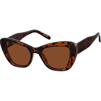 Zenni Women's Vintage Cat-Eye Rx Sunglasses Tortoiseshell Plastic Full Rim Frame