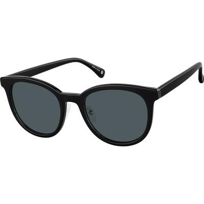 Zenni Women's Round Rx Sunglasses Black Plastic Full Rim Frame