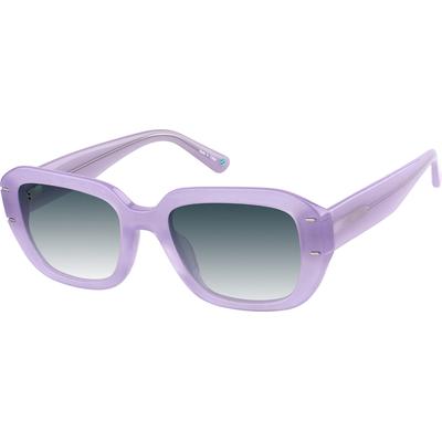 Zenni Women's Square Rx Sunglasses Purple Plastic Full Rim Frame