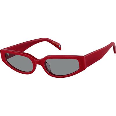 Zenni Women's Cat-Eye Rx Sunglasses Red Plastic Full Rim Frame