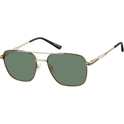 Zenni Men's Aviator Sunglasses Brown Stainless Steel Full Rim Frame
