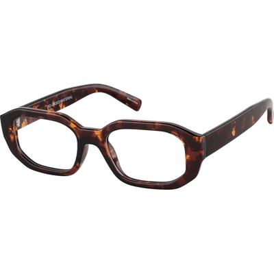 Zenni Women's Geometric Glasses Tortoiseshell Bio-Based Full Rim Frame