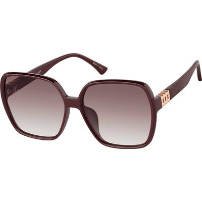Zenni Women's Sunglasses Red Plastic Full Rim Frame
