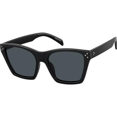 Zenni Women's Round Sunglasses Black Plastic Full Rim Frame