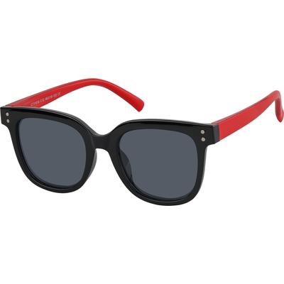 Zenni Kids Oval Sunglasses Black Plastic Full Rim Frame