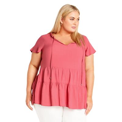 Plus Size Women's Lani Top by Avenue in Pink (Size 30/32)