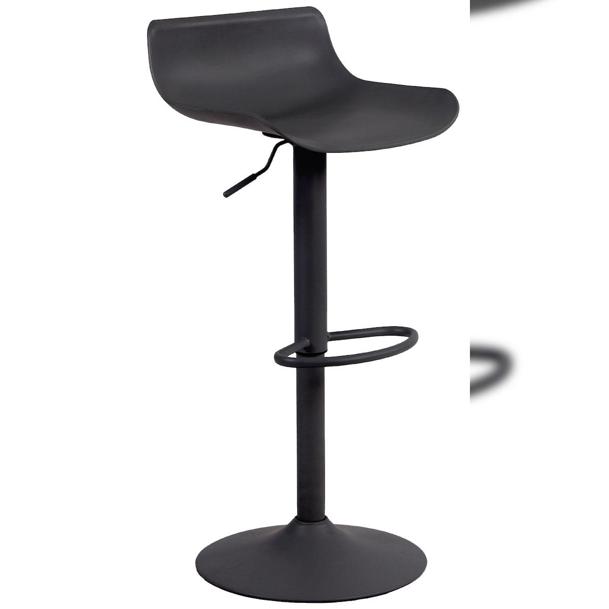 DELUKE® Barhocker höhenverstellbar Schwarz JUTO - Kunststoff, 68,5-94x43x44cm | Barhocker mit Lehne Tresenhocker Barstuhl Küchenhocker Thekenhocker Image