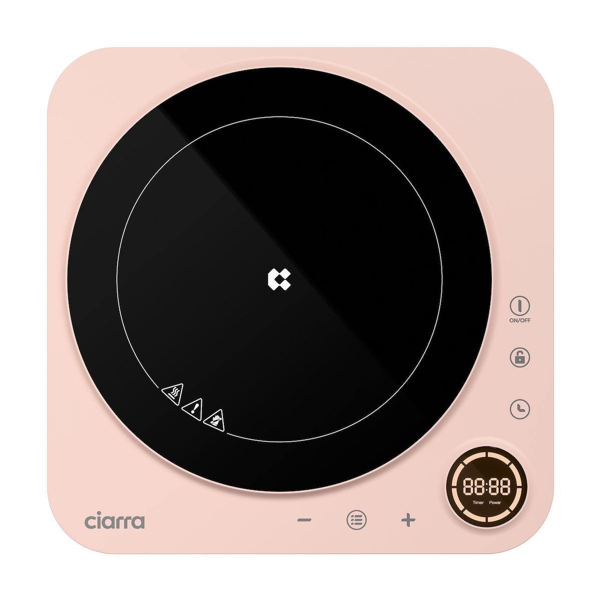 CIARRA Donut Einzel-Induktionskochplatte Induktionskochfeld 8 Stufen Timer Rosa VM1TIHA-P Image
