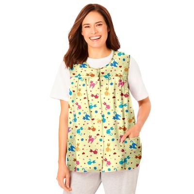 Plus Size Women's Snap-Front Apron by Only Necessities in Yellow Cats (Size 34/36)