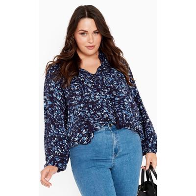 Plus Size Women's Lucia Tiered Crochet Tassel Top by Avenue in Indigo (Size 16)