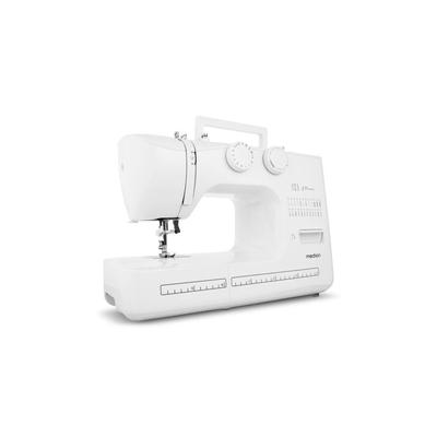 MEDION Freiarm-Nähmaschine "SM60 (MD 10689), 60 Stichmuster, Rückwärtstaste, 60 Watt Motorleistung", weiß, B:42cm H:30cm T:17cm, Nähmaschinen, automatischer Einfädler, einstellbare Stichlänge und -breite, Nähloch
