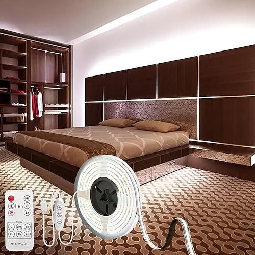 USB-COB-LED-Lichtstreifen, dimmbare 1–3 m TV-Hintergrundbeleuchtung, 300 LEDs/m, CRI85 mit HF-Fernbedienung, flexibles Lichtband für DIY-Schlafzimmer, Küche, Unterschrankbeleuchtung Image
