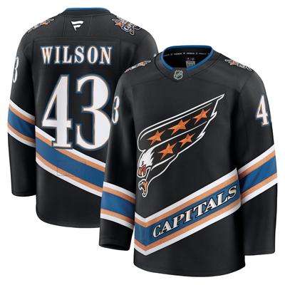Schwarzes alternatives Premium-Trikot der Washington Capitals zum 50. Jubiläum von Tom Wilson Fanatics für Herren Image
