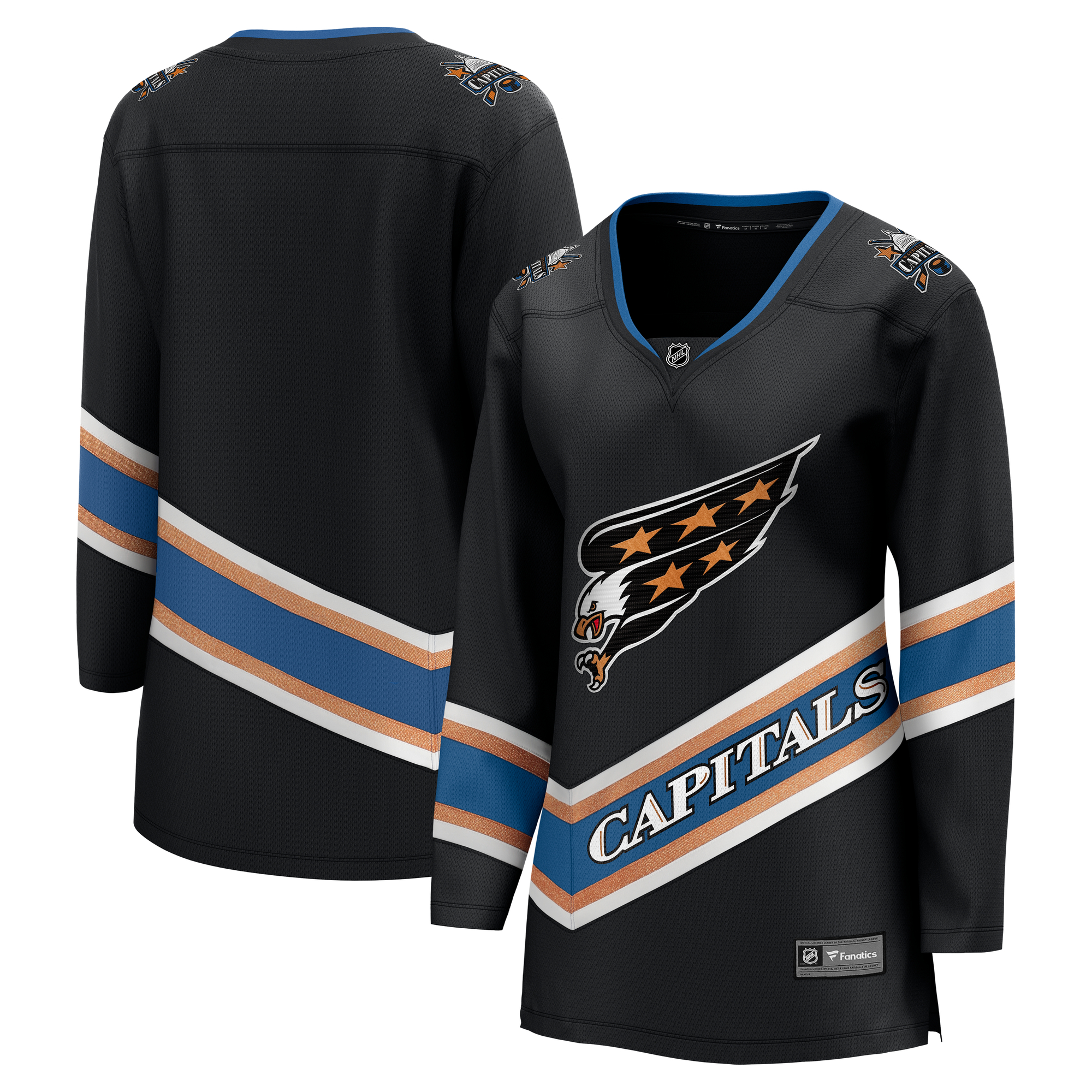 Schwarzes alternatives 50. Jubiläums-Breakaway-Trikot der Washington Capitals für Damen von Fanatics Image