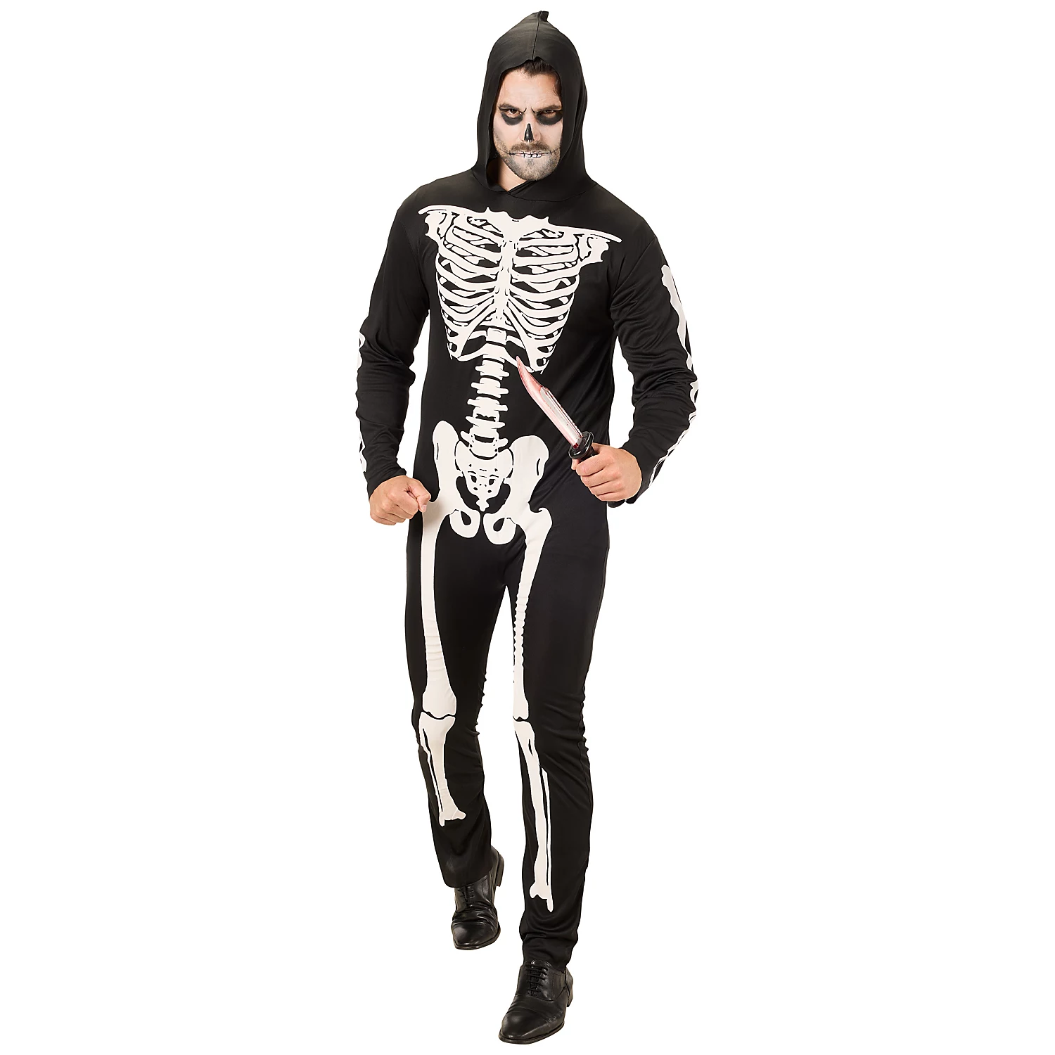 Overall Skelett für Herren, schwarz/weiß