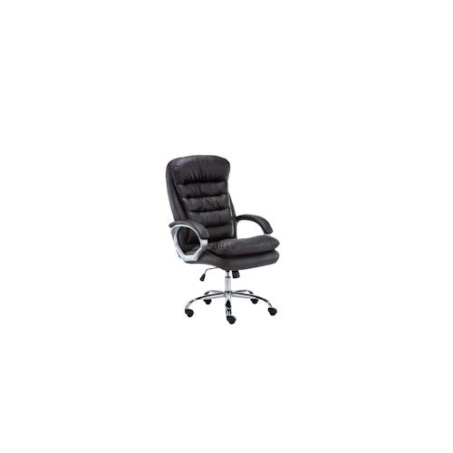 DELUKE® Bürostuhl SOUK - 116x68x77, Braun | Kunstleder | Metall in Chromoptik Gestell | ergonomische Bürostühle Homeoffice Stuhl mit Rollen