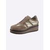 Schnürschuh HEINE, Damen, Gr. 39, grau (taupe), Leder, Rindsleder, Veloursleder, Synthetik, modisch, Schuhe