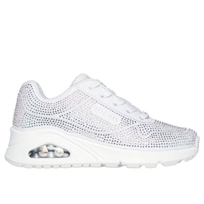 Skechers Girl's UNO Gen1 - Disco Rave Sneaker | Size 12.5 | White | Textile