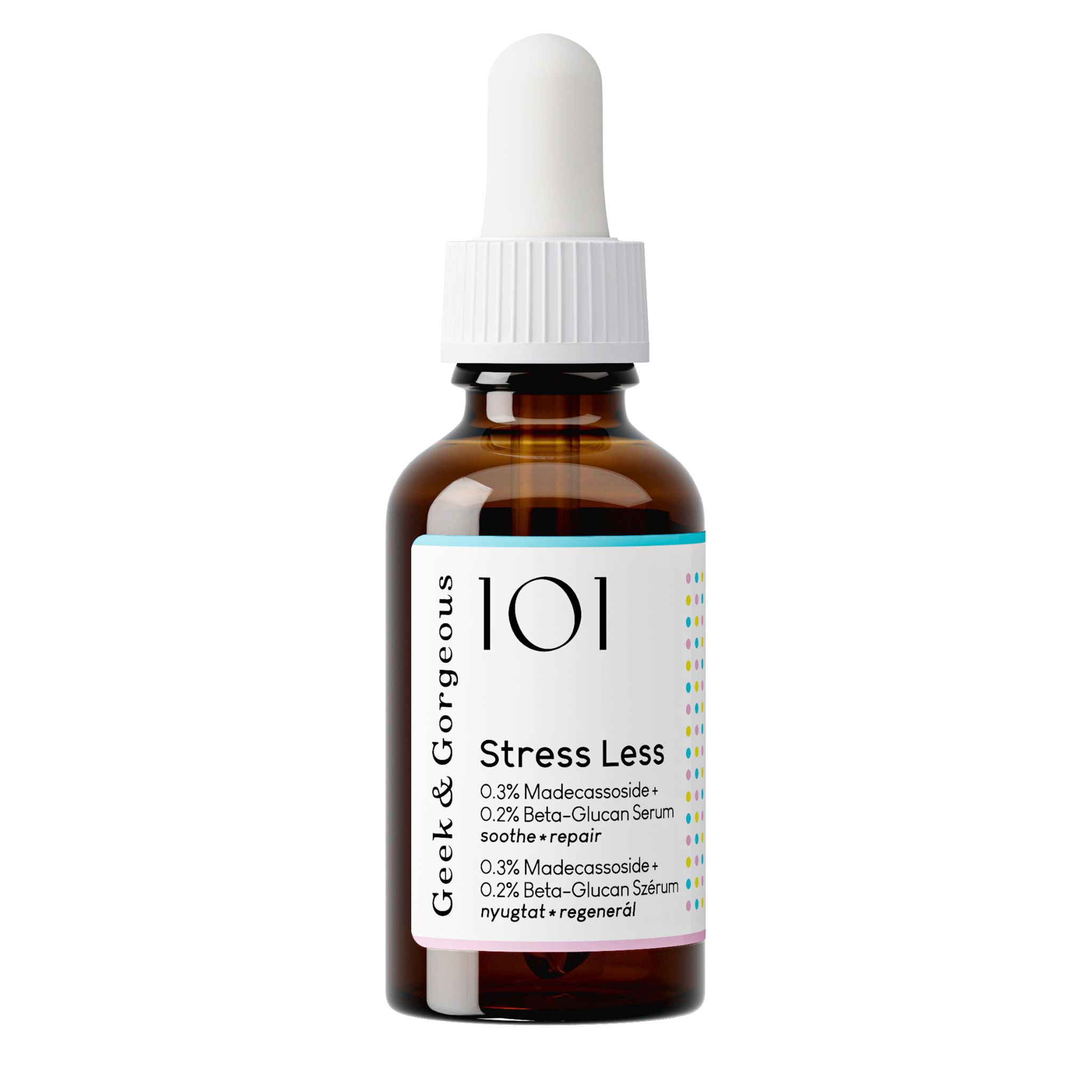 Geek & Gorgeous 101 Stress Less Serum, Lenitivo e riparatore con Beta-