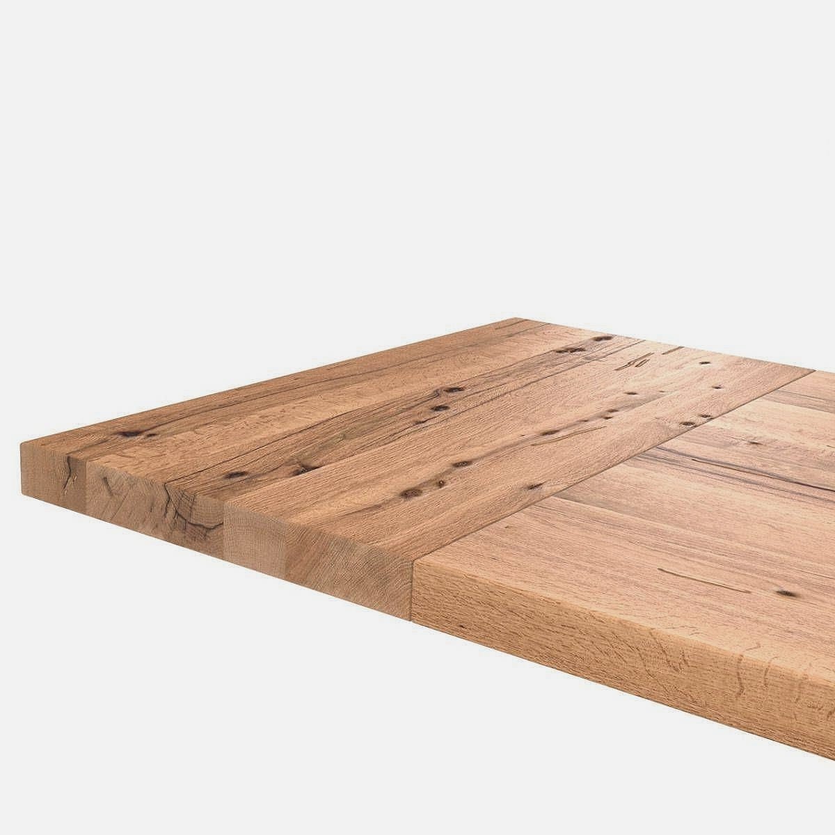 Ansteckplatte Roma Eiche massiv Rustikale Eiche geölt 50x100 cm für Tischgröße 180/200/220/240/260x100cm