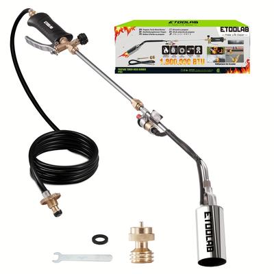 TEMU High- 1, 800, 000 Btu Propane Torch Burner - Powerful Garden Killer With 9.8ft Long Hose