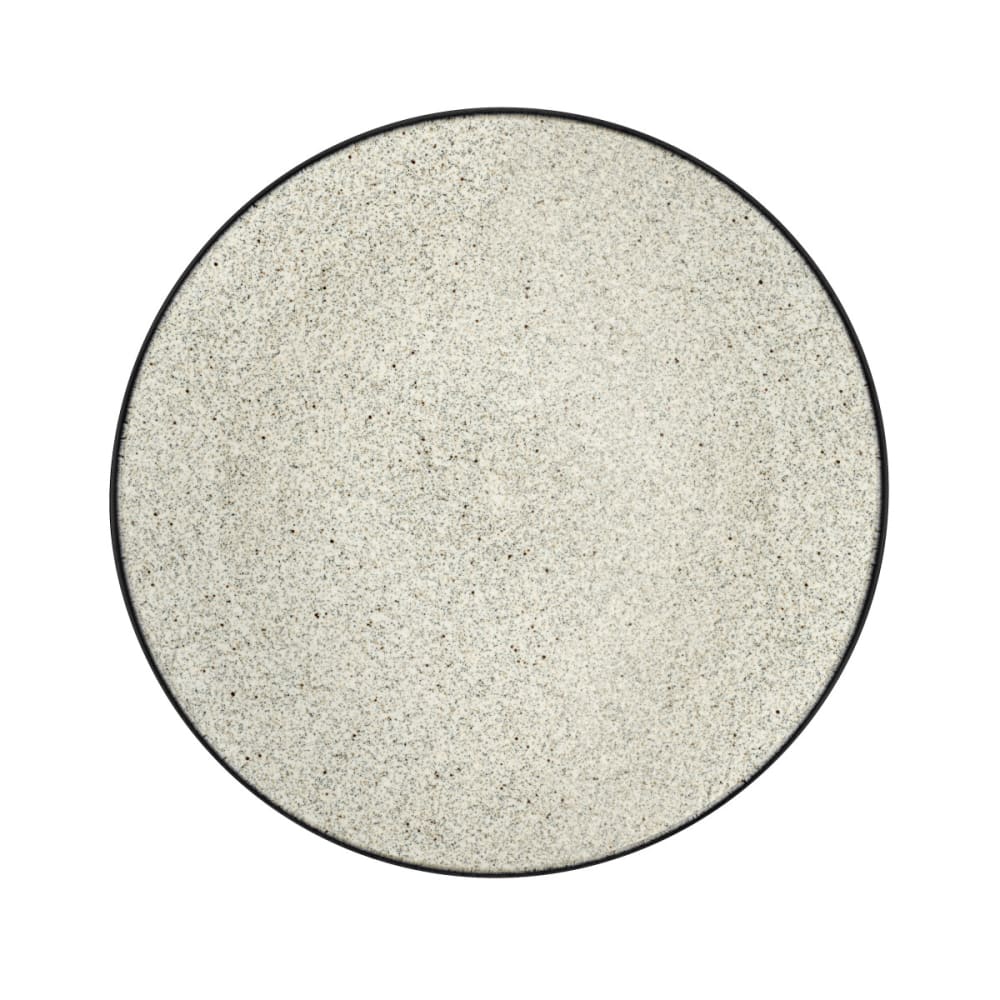 Piatto da dolce (x6) in arenaria crema/nero