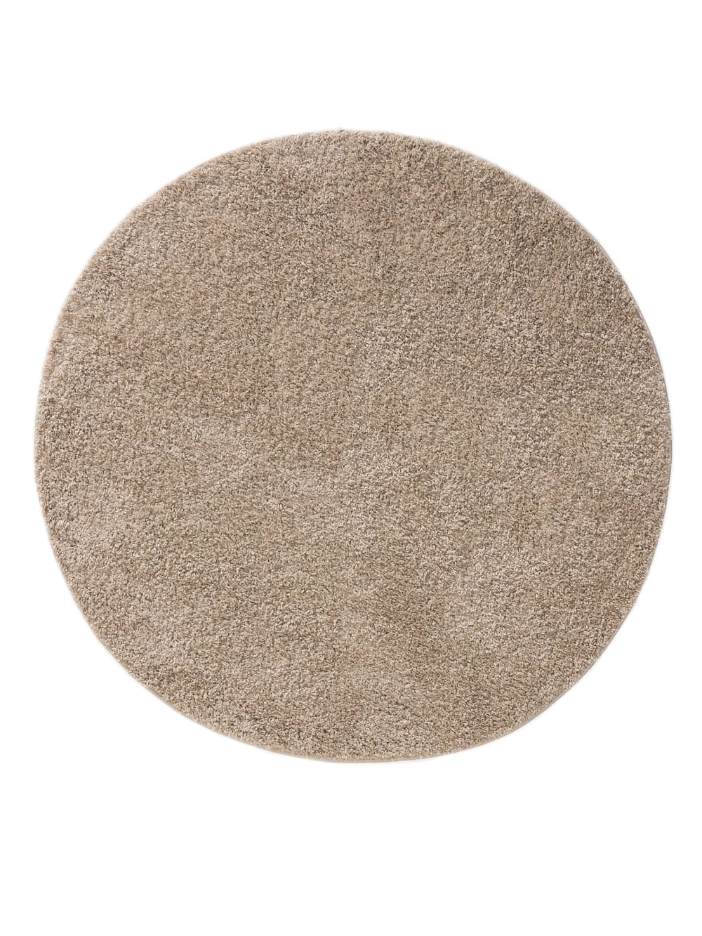 Tappeto a pelo lungo beige 120 cm rotondo