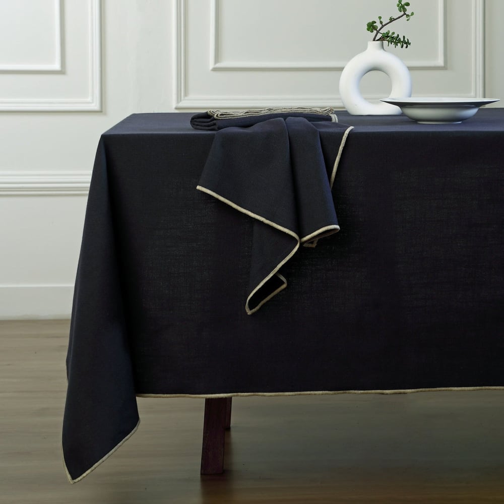 Tovaglia cotone carboncino / sabbia 150x300 cm