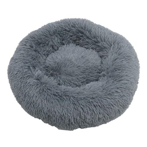 Hundebett Hundekissen Hundekorb Plüsch Tierbett Katzen Hundesofa Dunkelgrau 80x80x20 cm