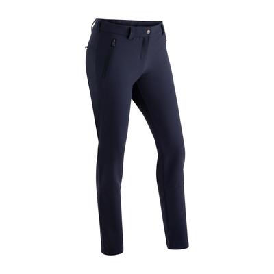 Funktionshose MAIER SPORTS "Helga slim", Damen, Gr. 20, Kurzgrößen, blau (dunkelblau), 90% Polyester, 10% Elasthan, Hosen, warme Damen Outdoorhose, robuste Wanderhose, Slim Fit Image
