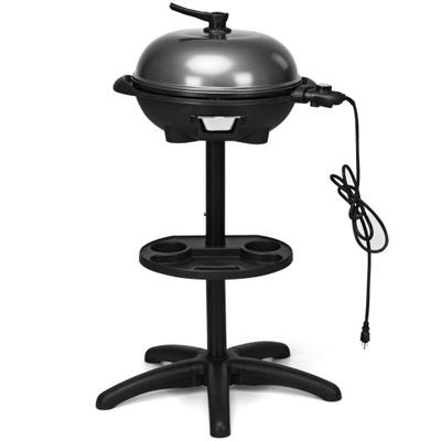 Costway 1350 W Outdoor Electric BBQ Grill with Removable Stand Easy to Install-Black