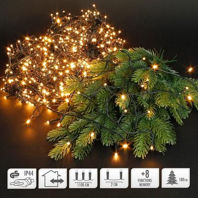 Ecd Germany led Cluster Lichterkette 11m mit 560 LEDs Warmweiß, 3m Stromkabel, IP44, Image