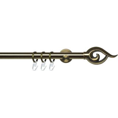 Gardinenstange LIEDECO "Stilgarnitur 20 mm Blues Bessie" Gr. 7, gold (messingfarben, antikgoldfarben), L:240cm Ø:20mm, Eisen, Gardinenstangen, Gardinenstange Komplett Image