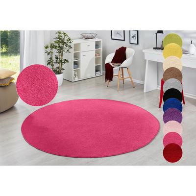 Teppich HANSE HOME "Fancy" Gr. 10, pink, H:7mm Ø:200cm, Kunstfaser, Teppiche, Kurzflor, Weich, Einfarbig, Wohnzimmer, Schlafzimmer, Esszimmer Image