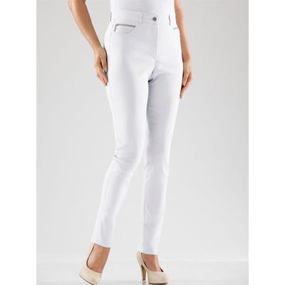 Stretch-Hose STEHMANN, Damen, Gr. 21, Kurzgrößen, weiß, 72% Viskose, 25% Polyamid, 3% Elasthan, unifarben, lang, Hosen, Topseller Image