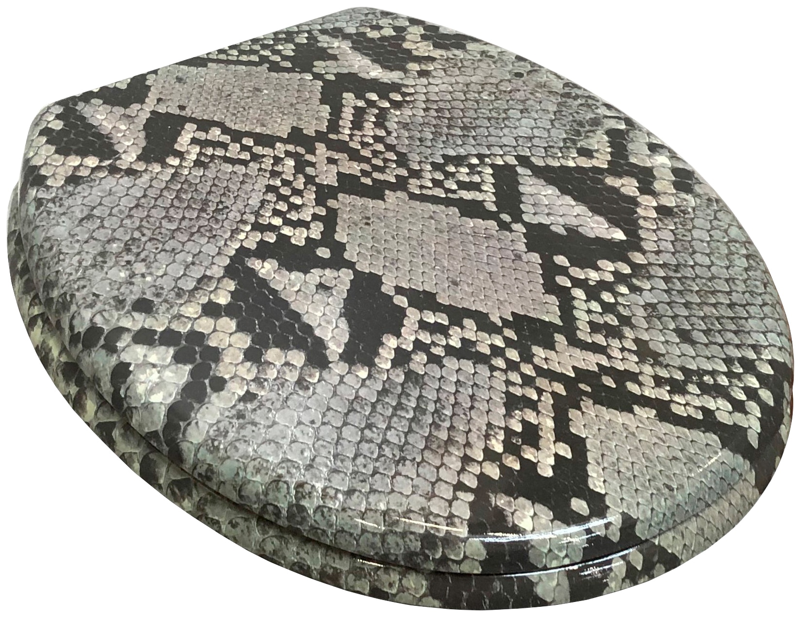 WC-Sitz ADOB "Schlange", bunt, WC-Sitze, mit messingverchromten Scharnieren