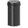 Brabantia - Touch Bin Pattumiera in Acciaio, Coperchio Nero Opaco, 60 l, Nero Opaco