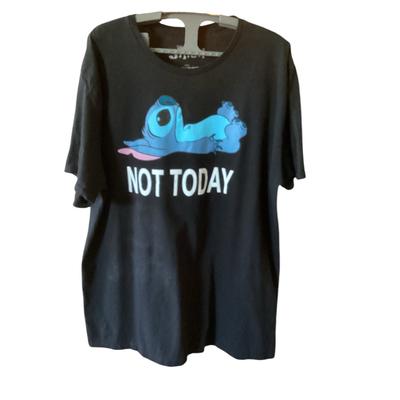 Disney Shirts | Disney Stitch Not Today Graphic Tee Size Xl | Color: Black | Size: Xl