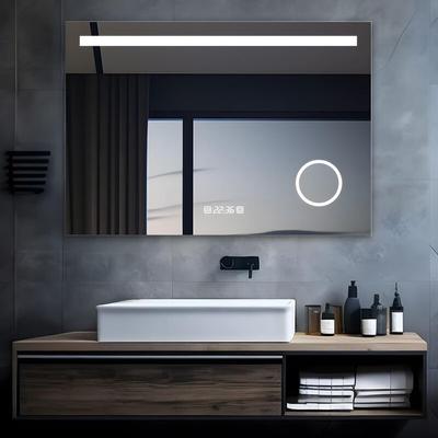 MIQU LED Badspiegel mit Beleuchtung 80x60 cm Badezimmerspiegel Bad Groß Spiegel mit Steckdose Touch Image