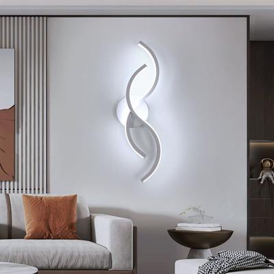 Moderne minimalistische Wandleuchte aus weißem Aluminium, 41 x 14 x 6,5 cm – weißes Licht 6500 k, Image