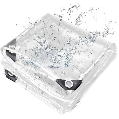 Abdeckplane Schutz Outdoor, SDLOGAL, 380 g/m², 6 x 4 m, Wasserdichte transparente Plane mit Ösen, Image