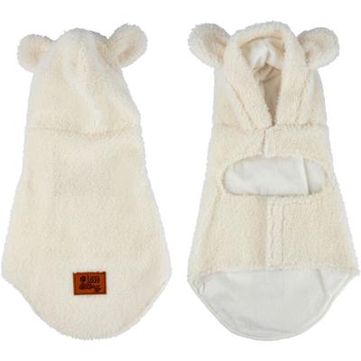 Hundejacke Teddyfleece mit Ohren beige Gr. L 6ANI1399T40