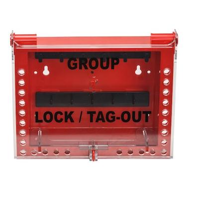 BRADY 152189 Lock Box,4" D,11" H,13" W,Plastic,Red